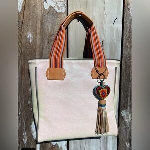 Consuela Laurel Perla Classic Tote and signature beaded heart charm